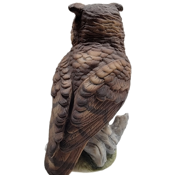 Vintage Lefton Owl Hand Painted Figurine Porcelain Bisque Japan KW866 6" - Picture 5 of 7